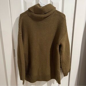 Olive Green Turtleneck Sweater for Women